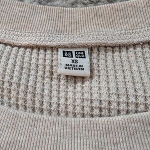 UNIQLO Beige Waffle Knit Sweater